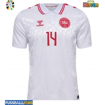 Dänemark Mikkel Damsgaard #14 Auswärtstrikot EM 2024 Kurzarm